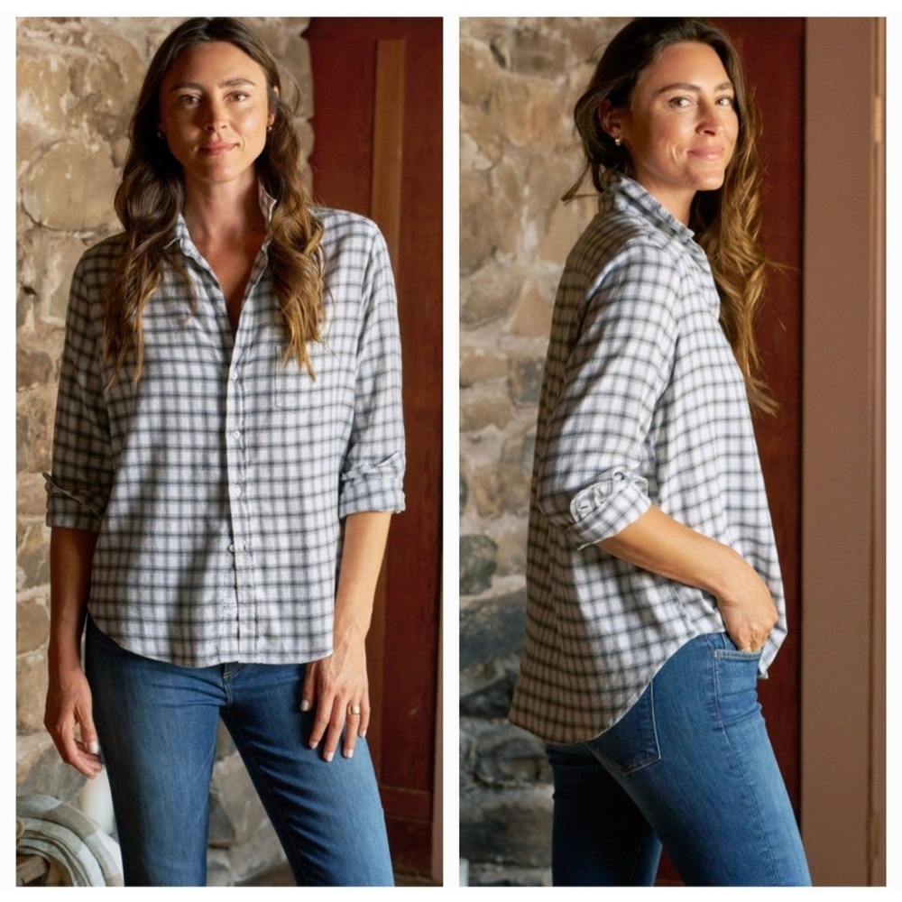 Frank & Eileen - Eileen Plaid Italian Cashmere Touch Flannel Shirt Size Large